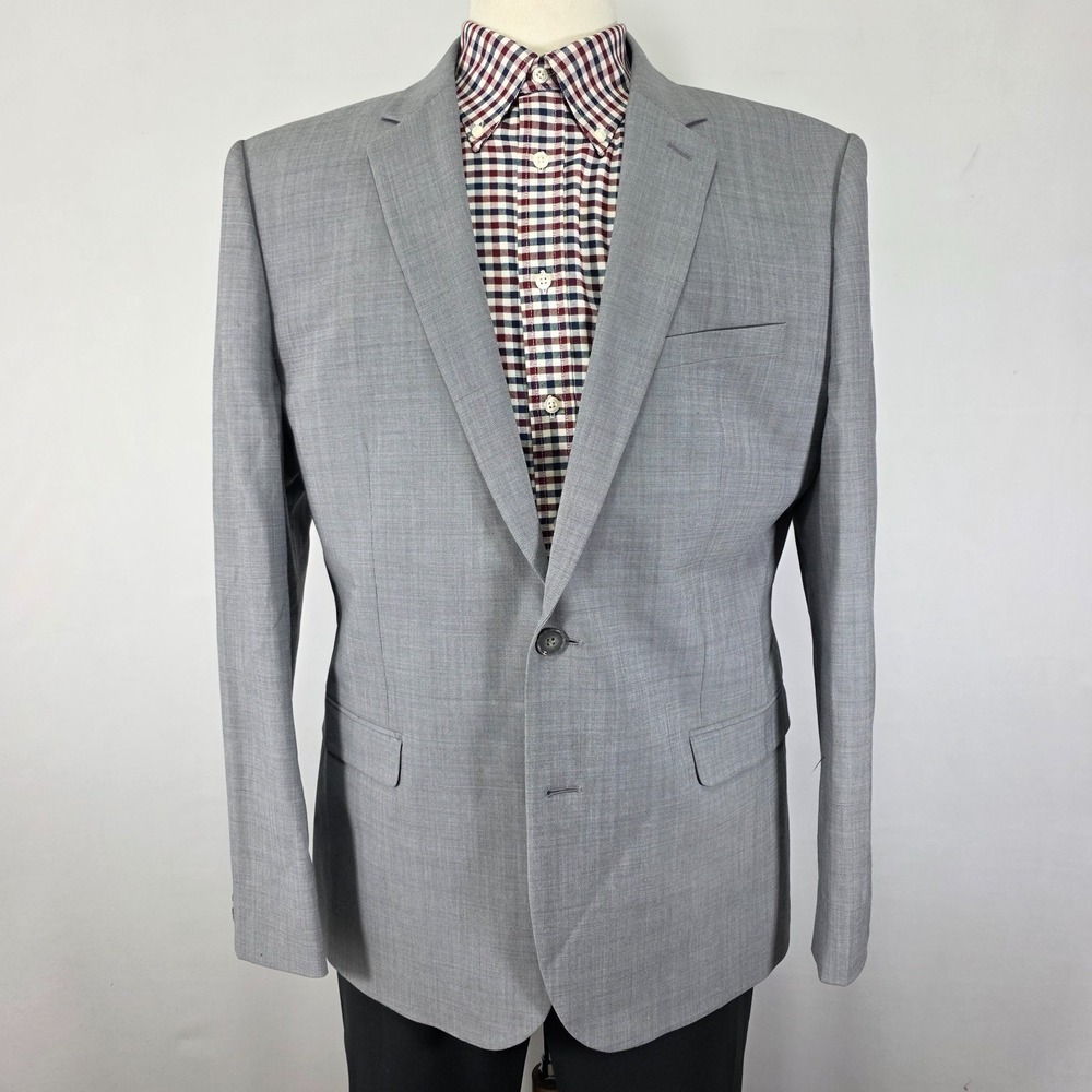 Express Men's Sport Coat Blazer Gray Stretch+ Machine Washable Extra‎ Slim 46R